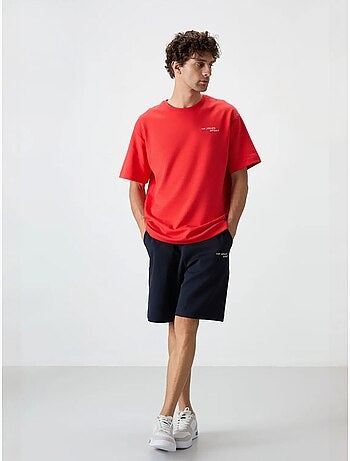 Conjunto de t-shirt oversized de manga curta e calções tommy