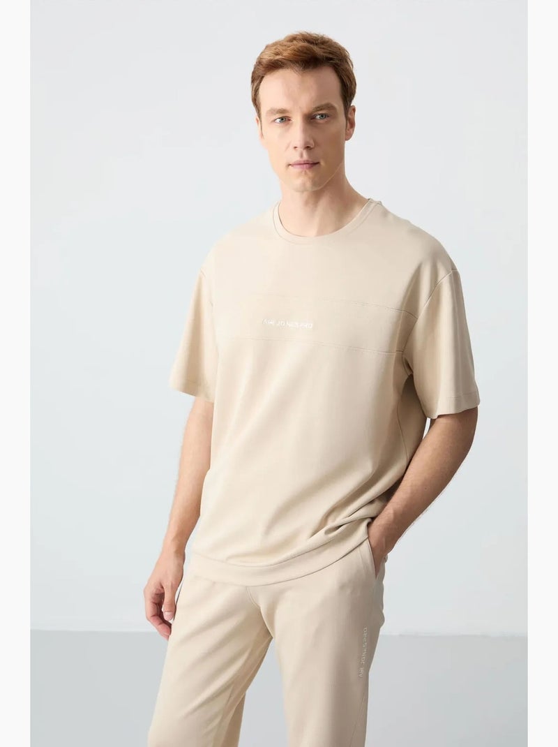 Conjunto de t-shirt oversized e calças de homem tommy Bege-argila - Kiabi