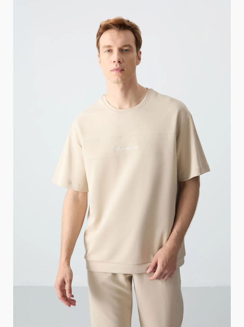 Conjunto de t-shirt oversized e calças de homem tommy Bege-argila - Kiabi
