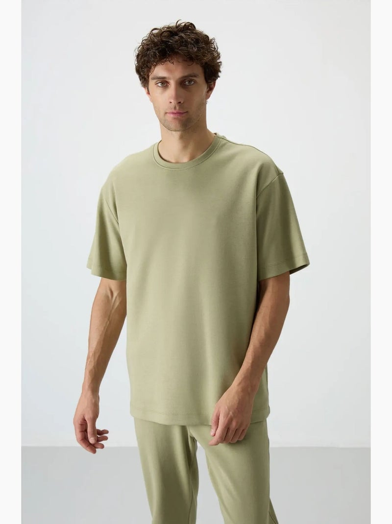 Conjunto de t-shirt oversized e calças de homem tommy Cáqui - Kiabi
