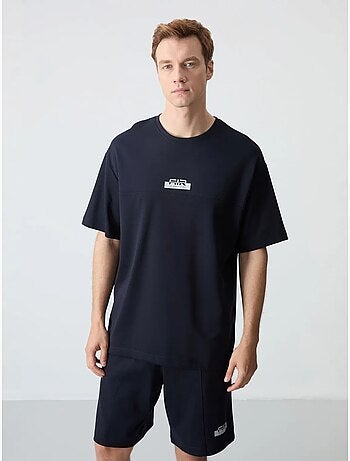 Conjunto de t-shirt oversized e calções para homem tommy