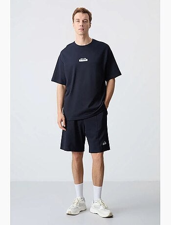 Conjunto de t-shirt oversized e calções para homem tommy