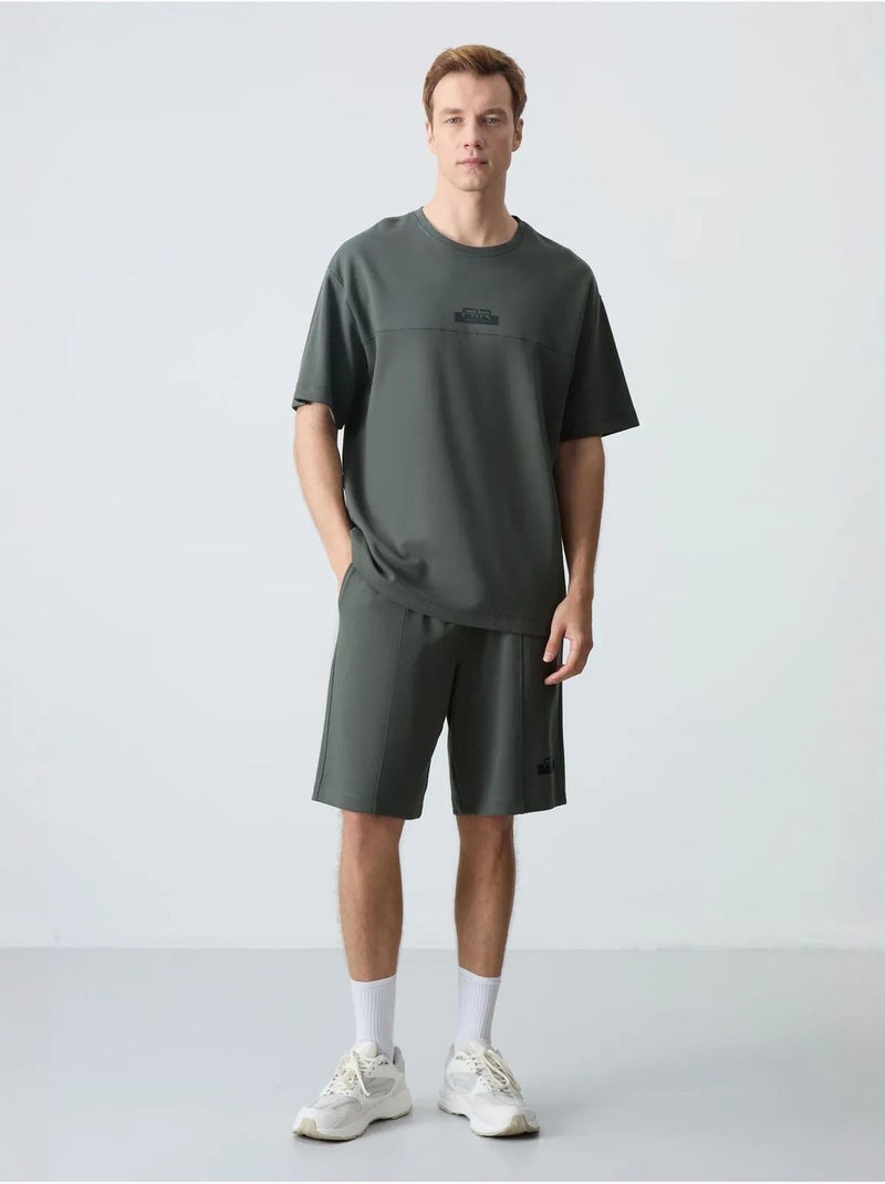 Conjunto de t-shirt oversized e calções para homem tommy Cinza-preto - Kiabi