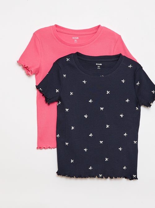Conjunto de t-shirts caneladas - 2 peças - Kiabi