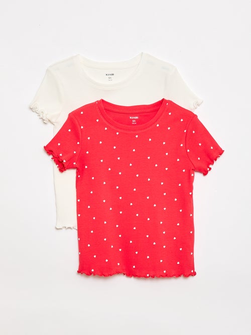 Conjunto de t-shirts caneladas - 2 peças - Kiabi
