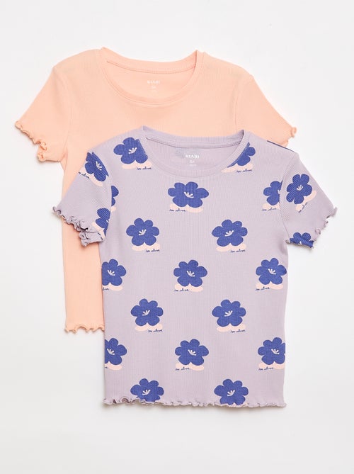 Conjunto de t-shirts caneladas - 2 peças - Kiabi