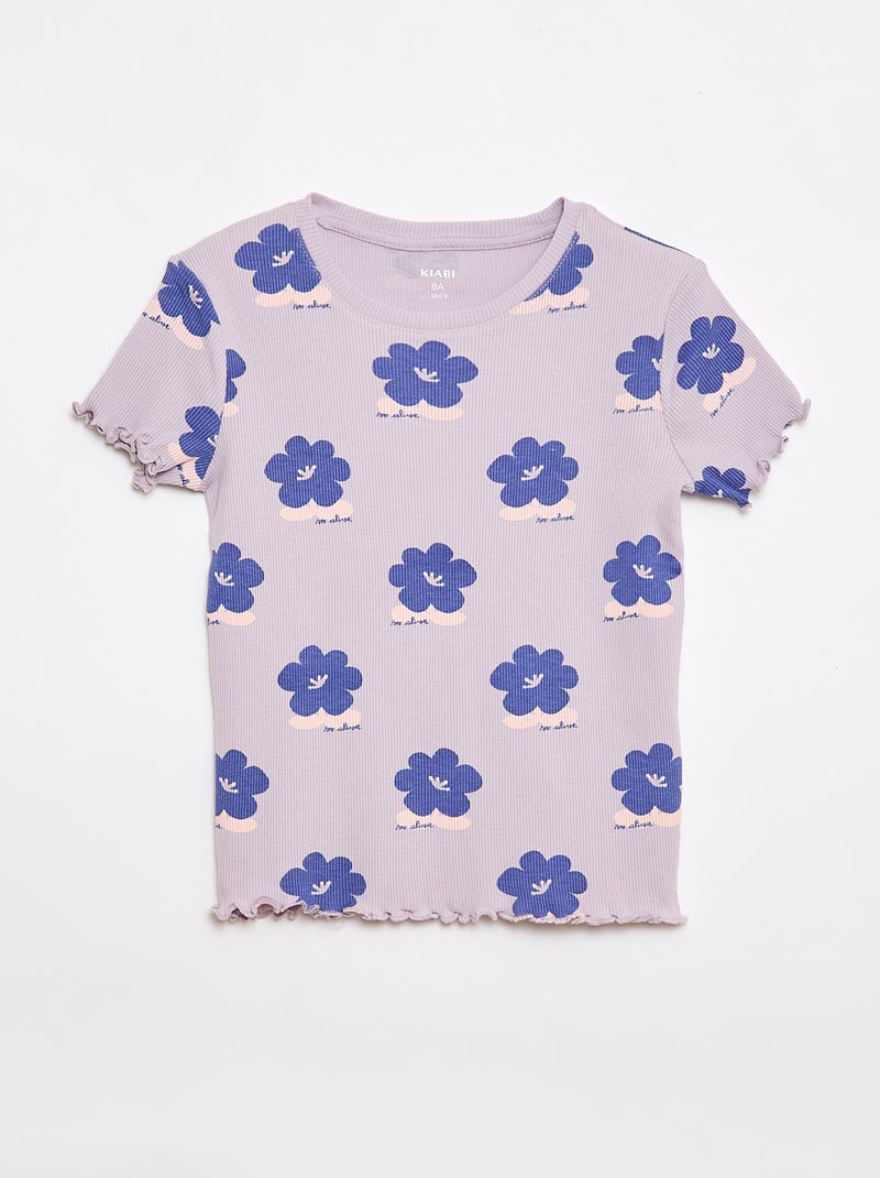 Conjunto de t-shirts caneladas - 2 peças Violeta - Kiabi