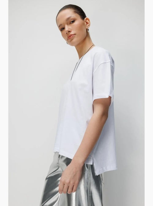 Conjunto de t-shirts de duas peças oversized caneladas com gola redonda mixray - Kiabi Conjunto de t-shirts de duas peças oversized caneladas com gola redonda mixray - Kiabi