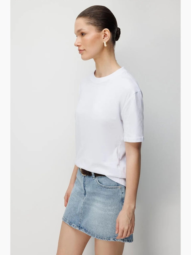 Conjunto de t-shirts de duas peças oversized com gola redonda canelada mixray Branco - Kiabi