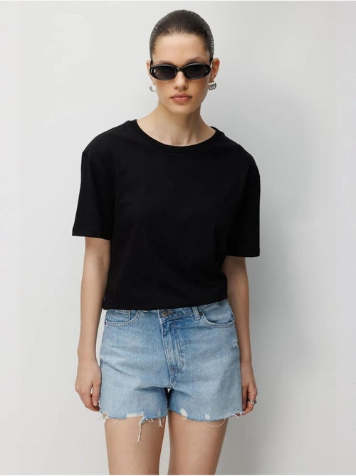 Conjunto de t-shirts de duas peças oversized com gola redonda canelada mixray - Kiabi Conjunto de t-shirts de duas peças oversized com gola redonda canelada mixray - Kiabi
