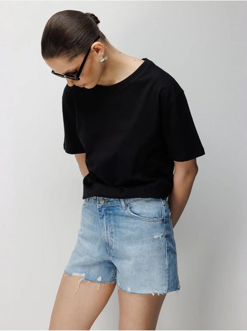Conjunto de t-shirts de duas peças oversized com gola redonda canelada mixray - Kiabi Conjunto de t-shirts de duas peças oversized com gola redonda canelada mixray - Kiabi