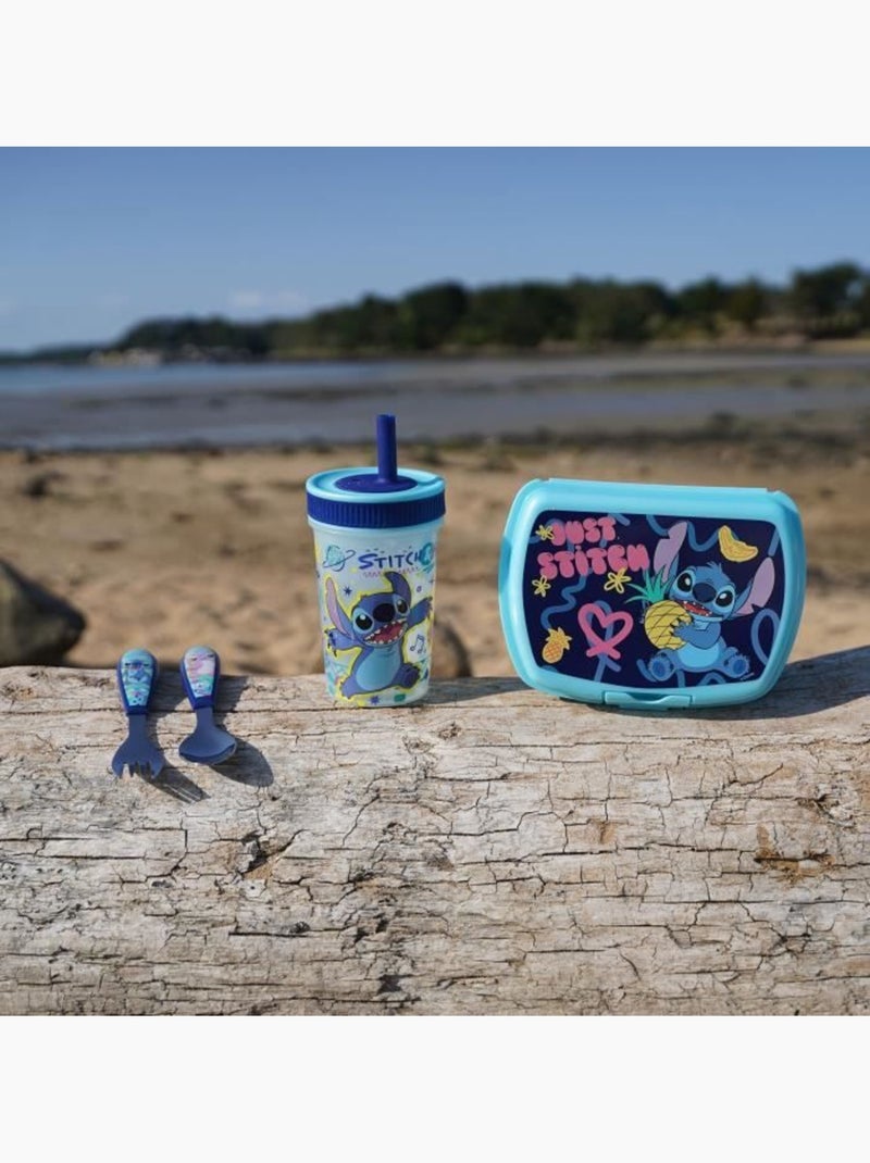 Conjunto de talheres inox disney baby lilo & stitch (2 peças) Azul - Kiabi