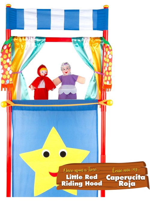 Conjunto de teatro de fantoches chapeuzinho vermelho 25 cm cucu show - Kiabi