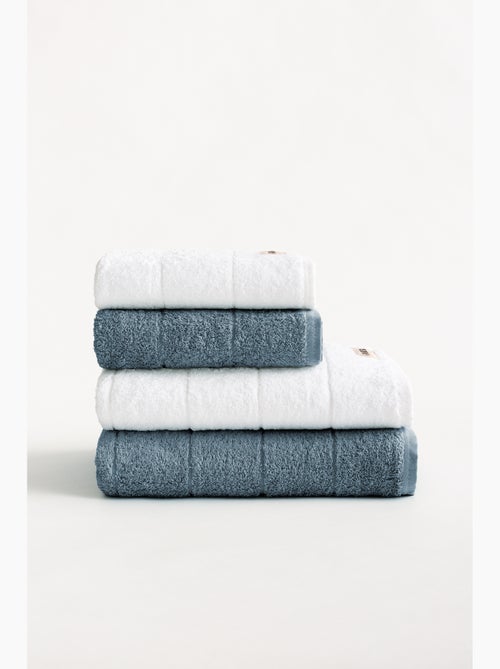 Conjunto de toalhas de duche e lavabo 100% algodão, 600 g/m², com presilha - Gamusi - Kiabi Conjunto de toalhas de duche e lavabo 100% algodão, 600 g/m², com presilha - Gamusi - Kiabi