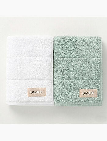 Conjunto de toalhas de duche e lavabo 100% algodão, 600 g/m², com presilha - Gamusi