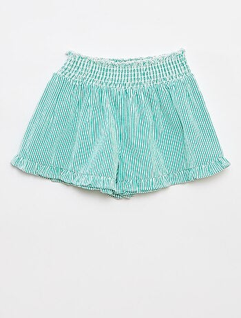 Conjunto de top + saia às riscas em tecido crepe - 2 peças