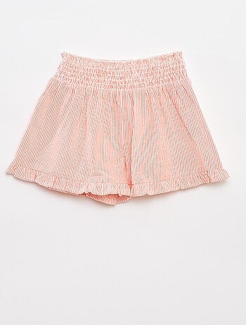 Conjunto de top + saia às riscas em tecido crepe - 2 peças