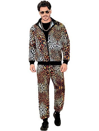 Conjunto de treino com estampa de leopardo neon