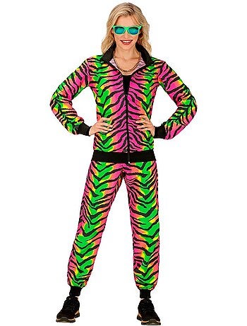 Conjunto de treino com estampa de tigre neon