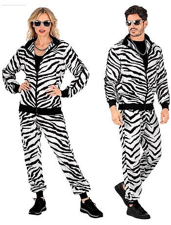 Conjunto de treino para festa com estampa de zebra neon