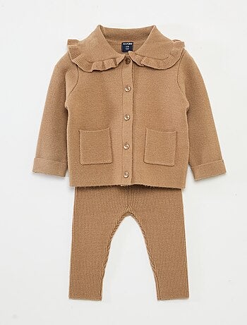 Conjunto de tricot colete + legging