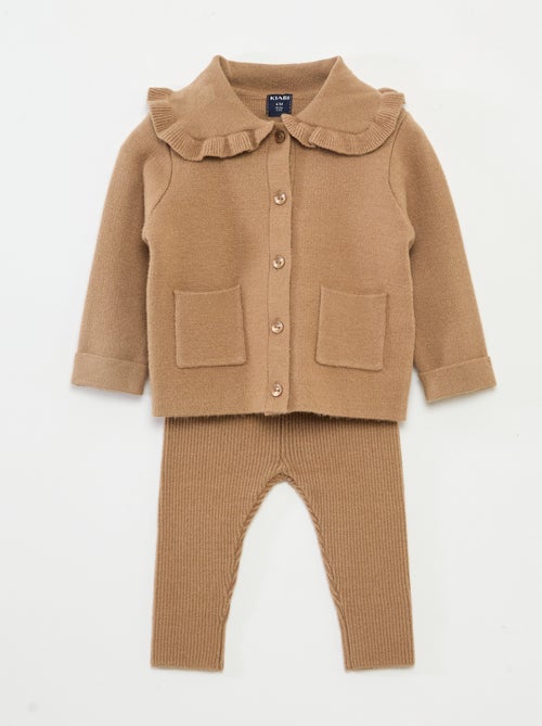 Conjunto de tricot casaco + leggings - Kiabi