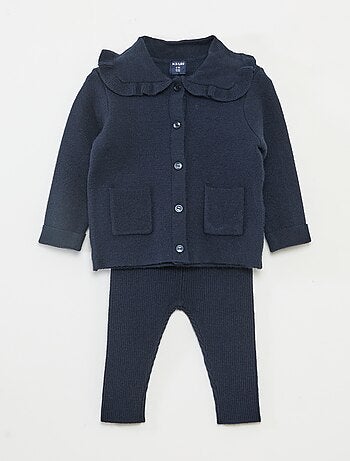 Conjunto de tricot colete + legging