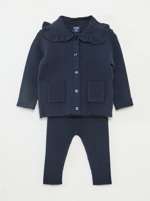 Conjunto de tricot colete + legging - Kiabi