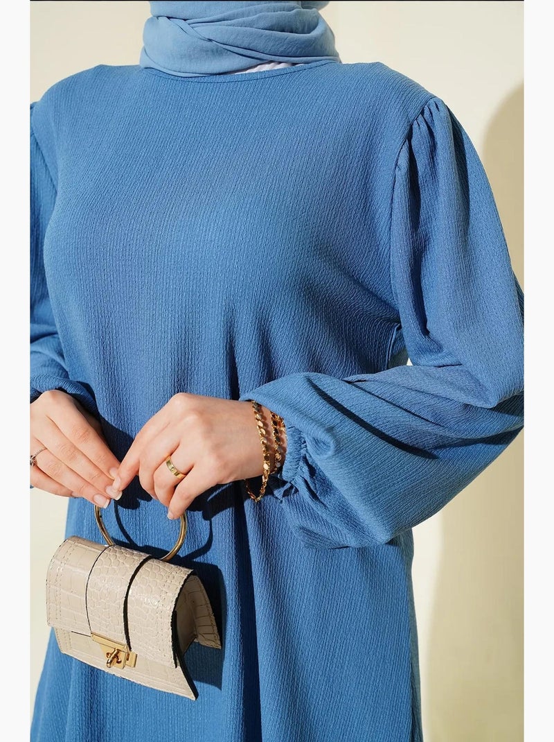 Conjunto de túnica texturada de manga comprida e calças de perna larga bdart Azul-elétrico - Kiabi