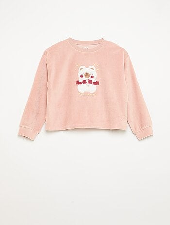 Conjunto de veludo - pijama de 2 peças + máscara de dormir