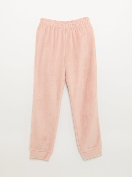 Conjunto de veludo - pijama de 2 peças + máscara de dormir - Kiabi