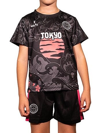 Conjunto Desportivo Infantil Preto e Rosa Tokyo
