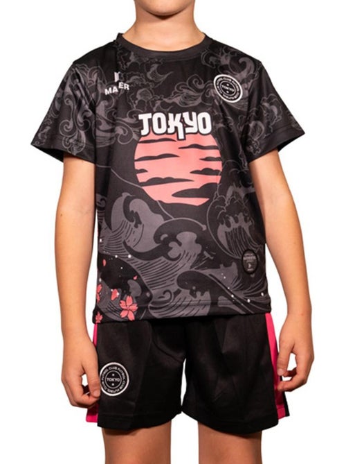 Conjunto Desportivo Infantil Preto e Rosa Tokyo - Kiabi