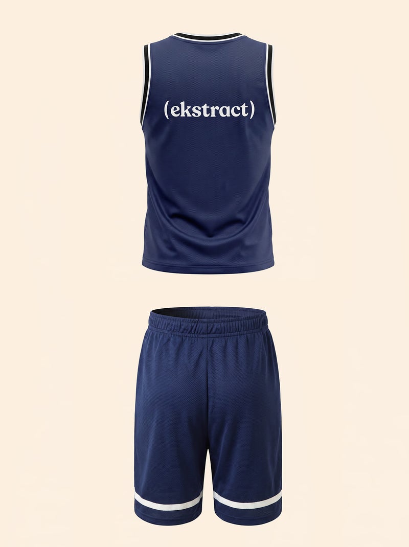 Conjunto desportivo top sem mangas + calções - (ekstract) Azul - Kiabi