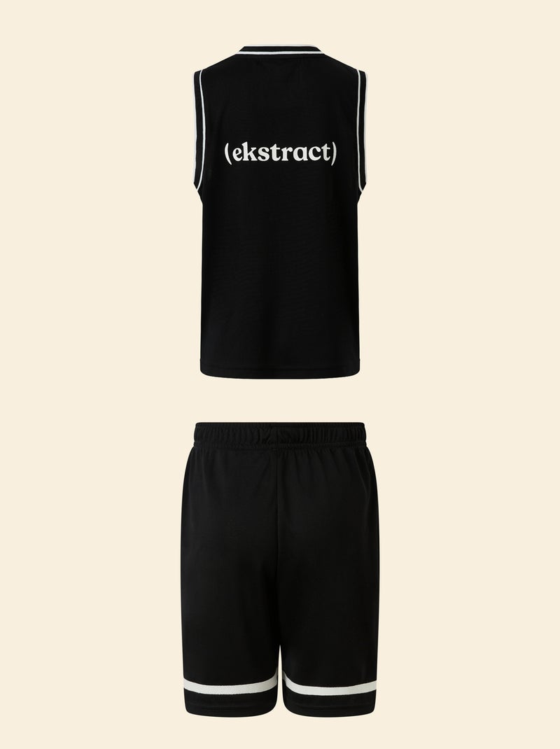 Conjunto desportivo top sem mangas + calções - (ekstract) Preto - Kiabi