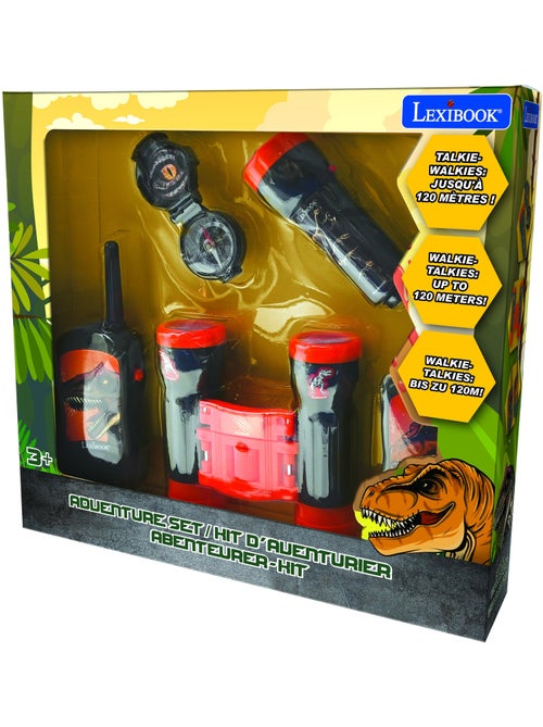 Conjunto dinosaur aventura com walkie talkies até 120 m, binóculos e bússola - Kiabi Conjunto dinosaur aventura com walkie talkies até 120 m, binóculos e bússola - Kiabi