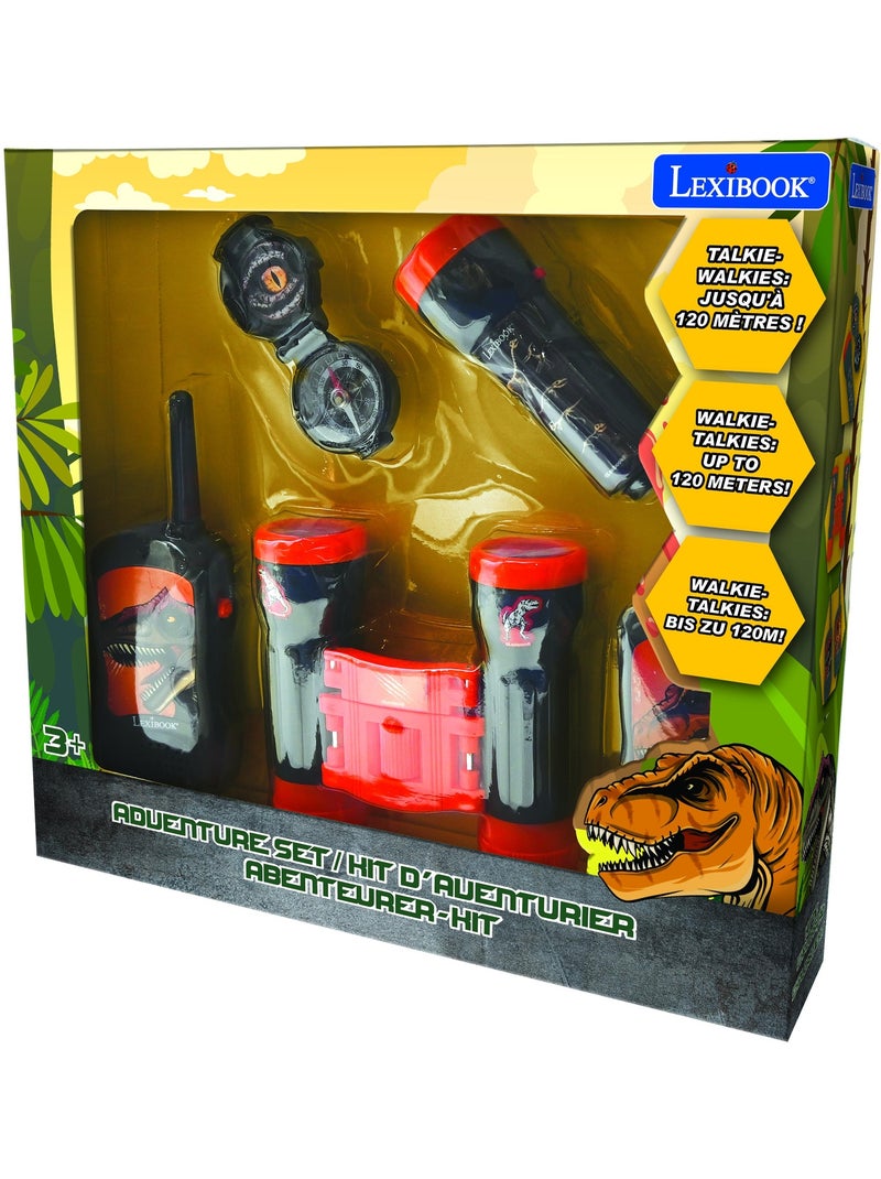 Conjunto dinosaur aventura com walkie talkies até 120 m, binóculos e bússola N/D - Kiabi