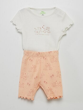 Conjunto 'Disney' body canelado + Leggings curtas