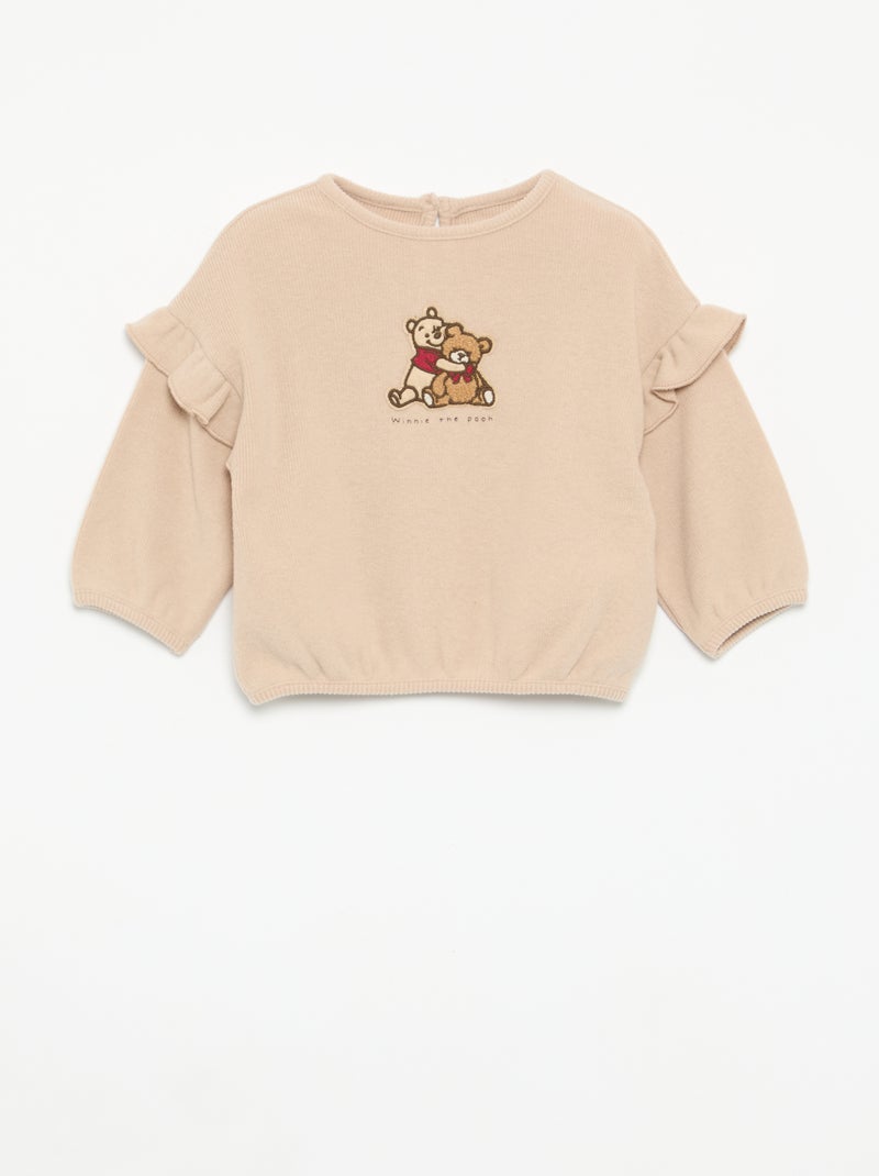 Conjunto 'Disney' de 2 peças - Camisola com folhos + legging Bege - Kiabi