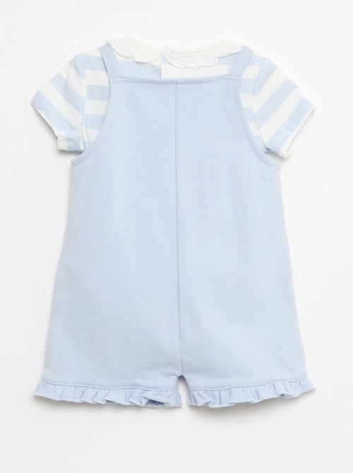 Conjunto "Disney" de 2 peças - T-shirt + jardineira curta - Kiabi