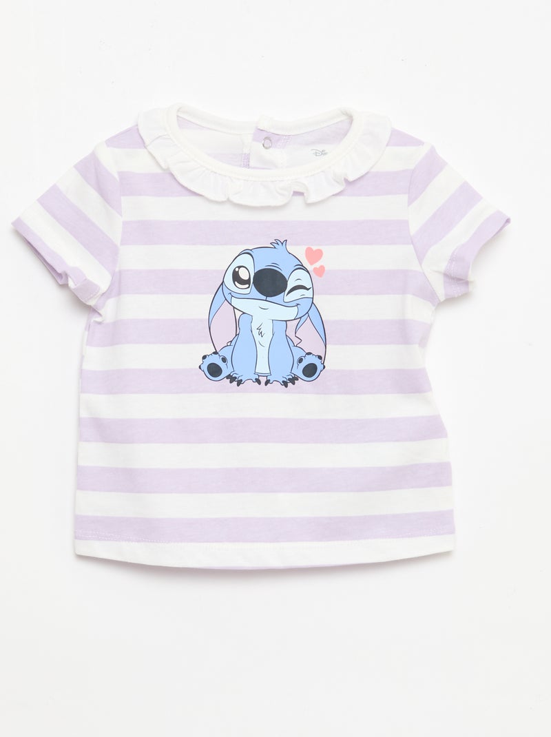 Conjunto "Disney" de 2 peças - T-shirt + macacão curto Violeta - Kiabi