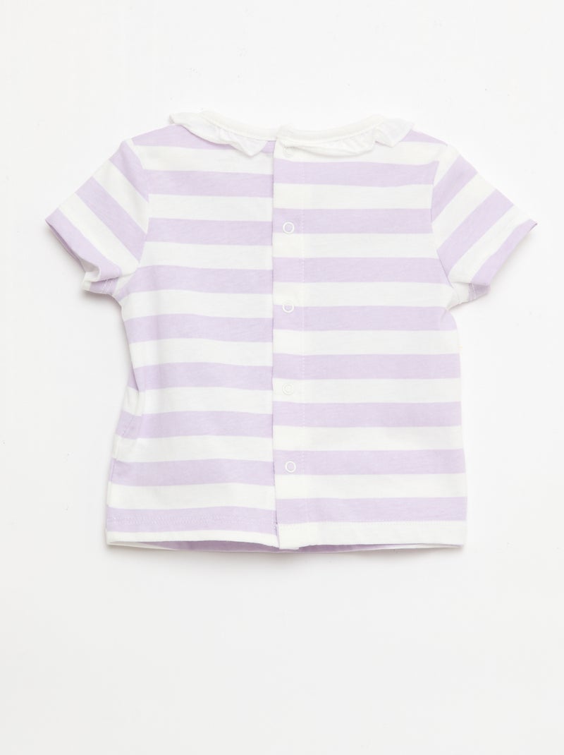 Conjunto "Disney" de 2 peças - T-shirt + macacão curto Violeta - Kiabi