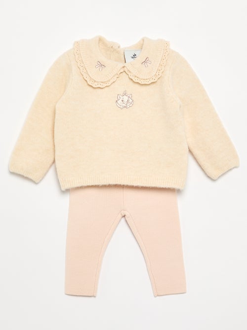 Conjunto 'Disney' de 2 peças em malha tricotada - Camisola + legging - Kiabi