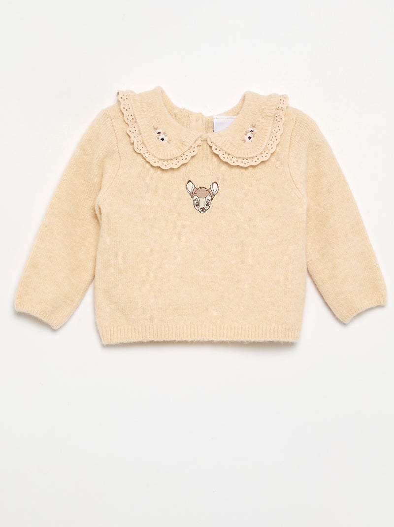 Conjunto 'Disney' de 2 peças em malha tricotada - Camisola + legging Bege - Kiabi