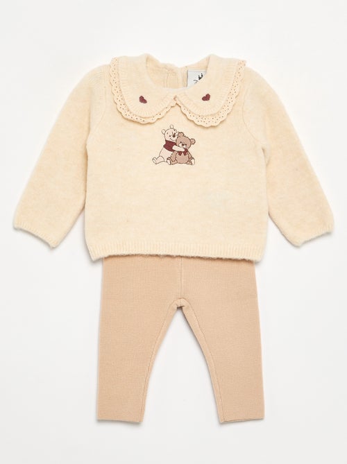 Conjunto "Disney" de 2 peças em malha tricotada - Camisola + legging - Kiabi
