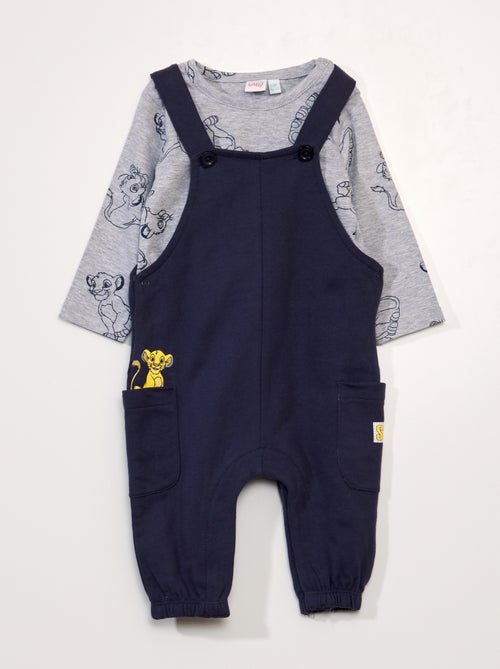 Conjunto 'Disney' jardineiras + t-shirt - 2 peças - Kiabi