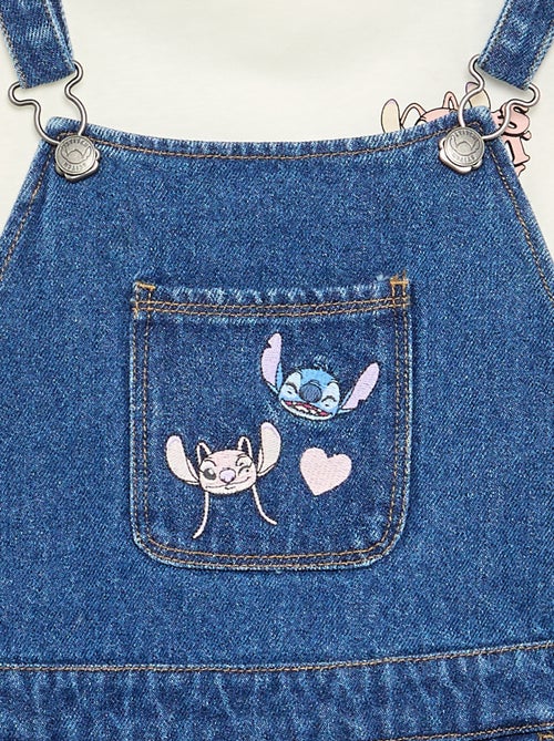 Conjunto 'Disney' Stitch' 2 peças - vestido jardineira + T-shirt de manga comprida - Kiabi