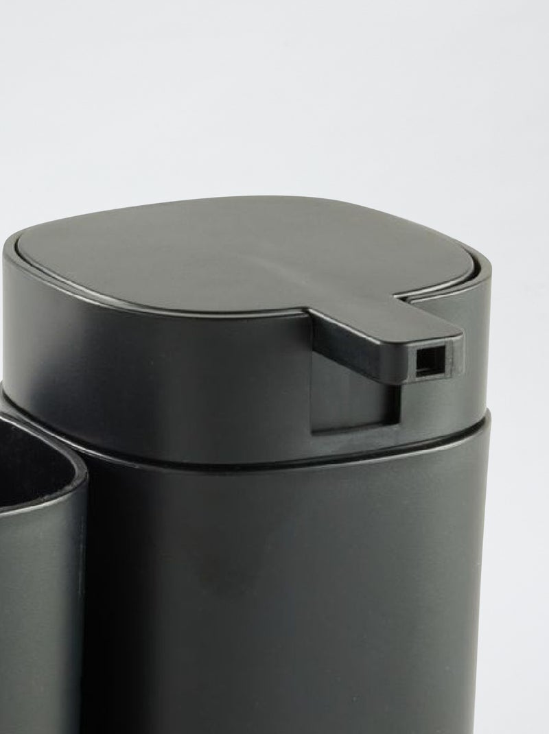 Conjunto dispensador de sabão e copo para escovas dos dentes Preto - Kiabi