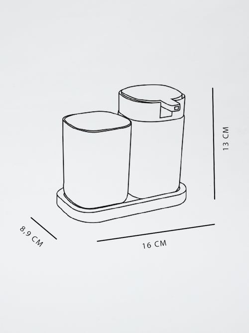 Conjunto dispensador de sabão e copo para escovas dos dentes - Kiabi