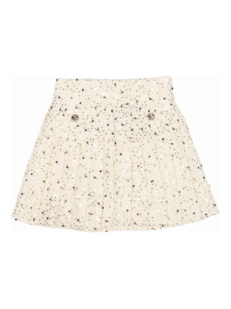 Conjunto elegante decorado com lantejoulas - Kids Star Creme - Kiabi